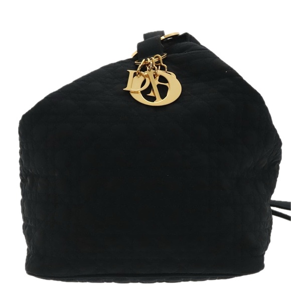 Christian Dior Canage Shoulder Bag Nylon Black Gold Auth yk15552 - Picture 2 of 16